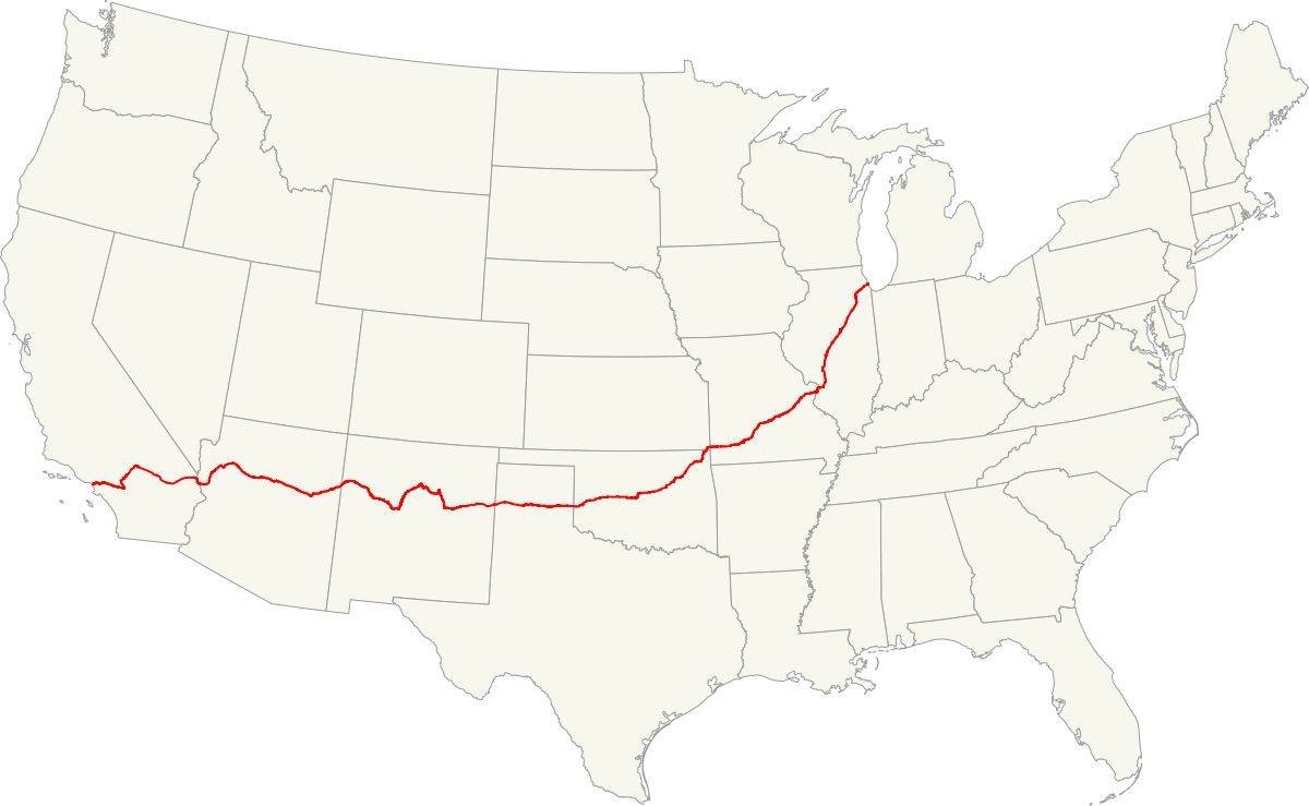 Map of US 66